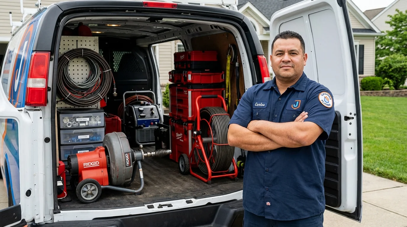 Professional drain cleaning equipment and Johns Plumbing LLC plumber in San Rafael