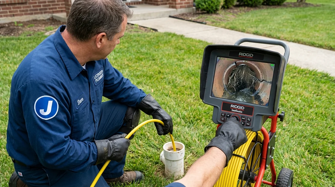 Sewer camera inspection being performed by Johns Plumbing LLC in San Rafael